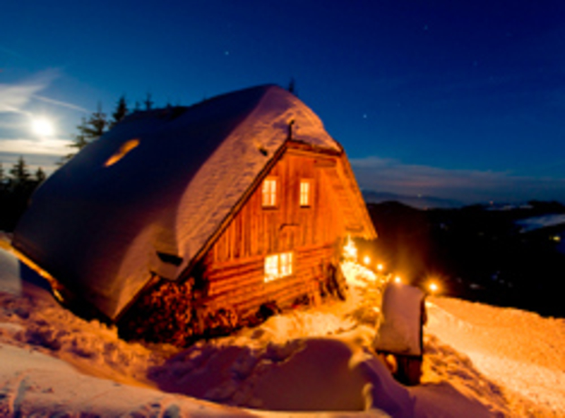 Weihnachten und Silvester in einer Berghütte verbringen